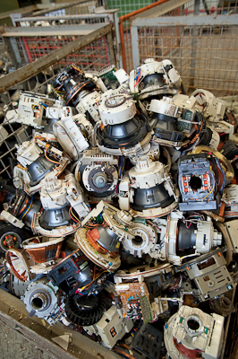 Elektronikschrott bei der Elektronik-Recycling-Werkstatt
